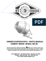 Cement Mixer Model Mx-80 Owner'S/Operator'S - Parts Manual