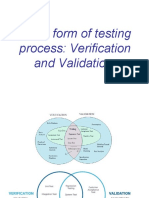 Basic Form of Testing Process: Verification and Validation