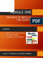 Module 1 (Lesson1-3) - The Role of MEdia in The Society