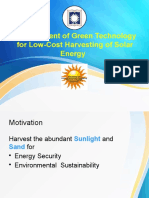 Development of Green Technology For Low-Cost Harvesting of Solar Energy