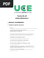 Practica No. 04 - Matrices y Deterrminates - Analisis Matematico I - Enero - Abril 2022