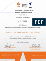 Certificado Asistencia Seminario Marketing Digital