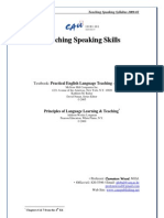 Teaching Speaking Course Outline 2009-01