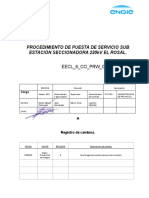 PRO-PPSSS-001 - PRUEBAS DE PUESTA EN SERVICIO DE SUBESTACIONES SUB ESTACIÓN El Rosal