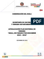 Plan Sectorial Turismo Huila 2032