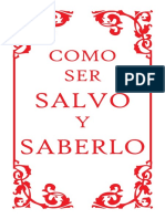 Como Ser Salvo y Saberlo