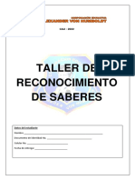 Taller de Reconocimiento de Saberes Educaciã - N Bã - Sica y Media