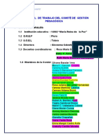 Plan Anual de Trabajo Del Comité de Gestión Pedagógica 2022