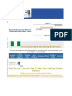 Port Harcourt, Nigeria 9 Day Weather Forecast6 Day Weather Forecast