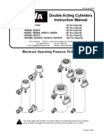 Double Acting Cylinders Instruction Manual: Maximum Operating Pressure 10,000 PSI