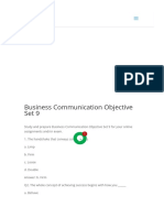 Business Communication Objective Set 9