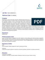 Data Overview - FIELD OPERATOR I