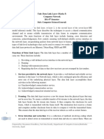 Unit: Data Link Layer (Marks 5) Computer Network BSC 6 Semester Sub: Computer Science (General) Data Link Layer