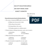 Chemistry Model Exam For G 8