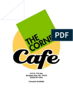 The Corner Café Menu