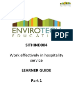 LEARNER GUIDE - SITHIND004 - Work Effectively in Hospitality Service - Part 1