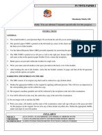 Sri Chaitanya IIT Academy Front Page 2021 Advance Pattern Paper - 1