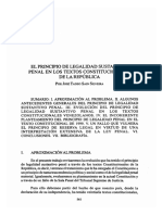 El Principio de Legalidad Sustantivo Penal en Los Textos Constitucionales de Venezuela