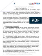 EDITAL PSS 01 2022 - SECTET - SEDUC - Docente e Tecnicos - ABERTURA