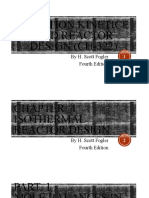 Reaction Kinetice and Reactor DESIGN (CH-322) : by H. Scott Fogler Fourth Edition