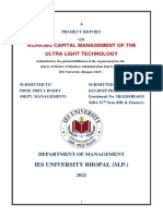 Working Capital Management of The Ultra Light Technology: Ies University Bhopal (M.P.)