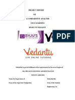 Project Report ON A Comparitive Analysis On E-Learning Byjus Vs Vedantu