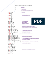 Formulario para Movimiento Armónico Simple