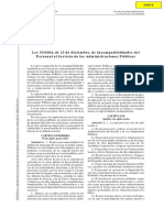 Ley 53/1984, de 23 de Diciembre, de Incompatibilidades Del Personal Al Servicio de Las Administraciones Públicas