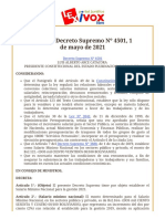 Bolivia - Decreto Supremo #4501, 1 de Mayo de 2021