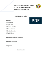 Universidad Central Del Ecuador Facultad de Odontología Cátedra Oclusión Y Atm I