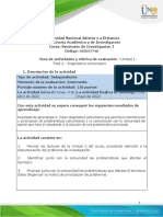 Guía de Actividades y Rúbrica de Evaluación - Unidad 1 - Fase 2 - Diagnóstico Comunitario