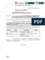 Oficio Invitacion A La Juramentacion Presidente de Las Rondas Campesinas