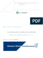 Controle de Constitucionalidade (RESUMO ESQUEMATIZADO)