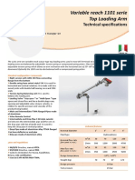 Variable Reach 1101 Serie Top Loading Arm: Technical Specifications