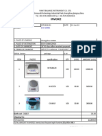 Invoice: 50% T/T in Advance 11425USD, 50% of The Balance Paid Before Shipment 11425USD