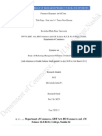 Subjects List & Format of Research Project For M.com Students