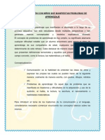 La Comunicacion Con Niños Que Manifiestan Problemas de Aprendizaje