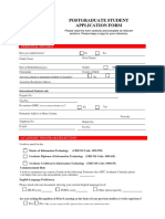 Postgraduate Student Application Form: Personal Details