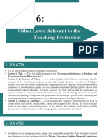 Unit 6:: Other Laws Relevant To The Teaching Profession