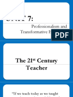 Unit 7:: Professionalism and Transformative Education