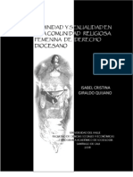 Feminidad y Sexualidad en Una Comunidad Religiosa Femenina de Derecho Diocesano