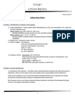 Titus Lithium Battery: Safety Data Sheet