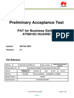 Preliminary Acceptance Test: PAT For Business Switch ATN910C Huawei