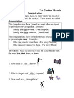 Worksheet Demonstratives