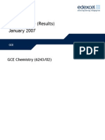 Mark Scheme (Results) January 2007: GCE Chemistry (6243/02)