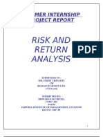 Risk and Return Analysis: Summer Internship Project Report