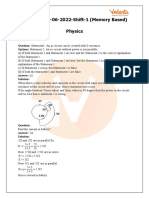 JEE Main 2022 (June 25 Morning Shift) Question Paper With Solutions (PDF)