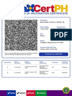 Covid-19 Vaccination Certificate: Benjamin Codilla Gerez JR