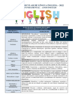 Matriz Curricular Língua Inglesa - Anos Iniciais 2022