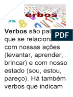 Atividades Verbos Adaptada em Letras Maiores - Deficiência Visual